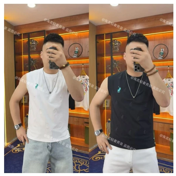 K337 蓝色战马背心 男士背心潮流百搭爆款夏季高端外穿