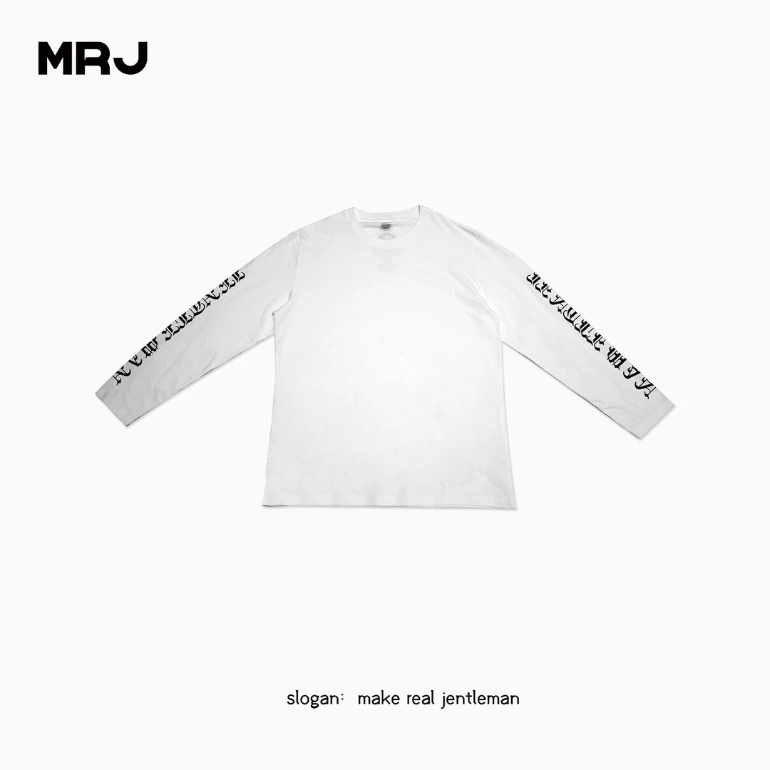 MRJ周杰伦原创品牌简约双臂哥特字母长袖衫