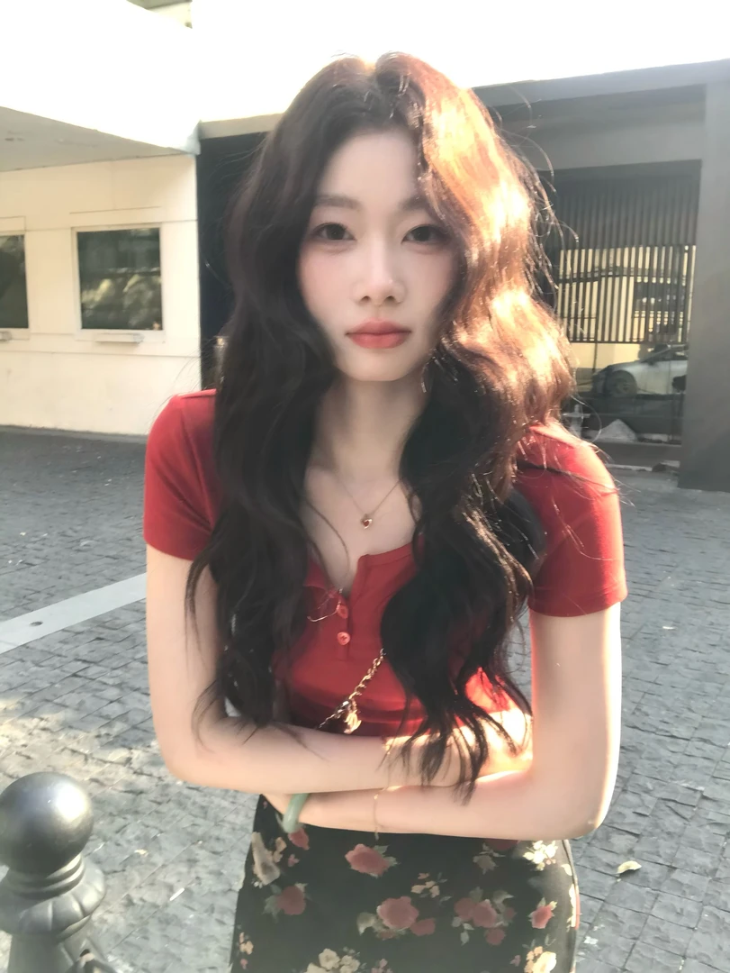 EIA一尧【果冻t】韩系纯欲钓系姐姐显瘦上衣气质多色短袖上衣舒适夏