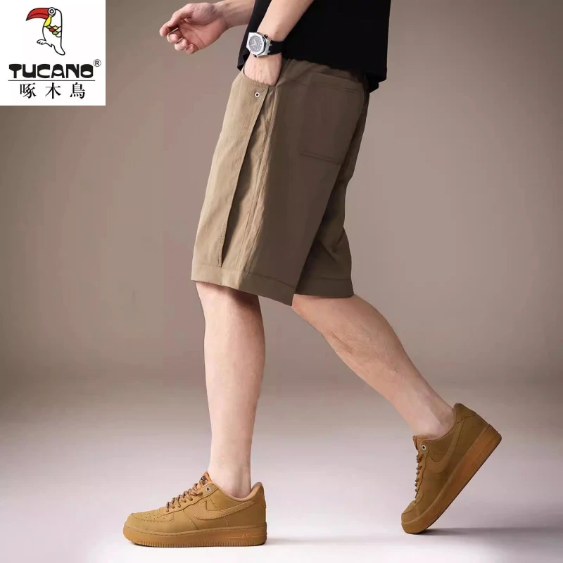 高端日系简约薄款透气工装短裤男士夏季潮流宽松百搭运动五分中裤