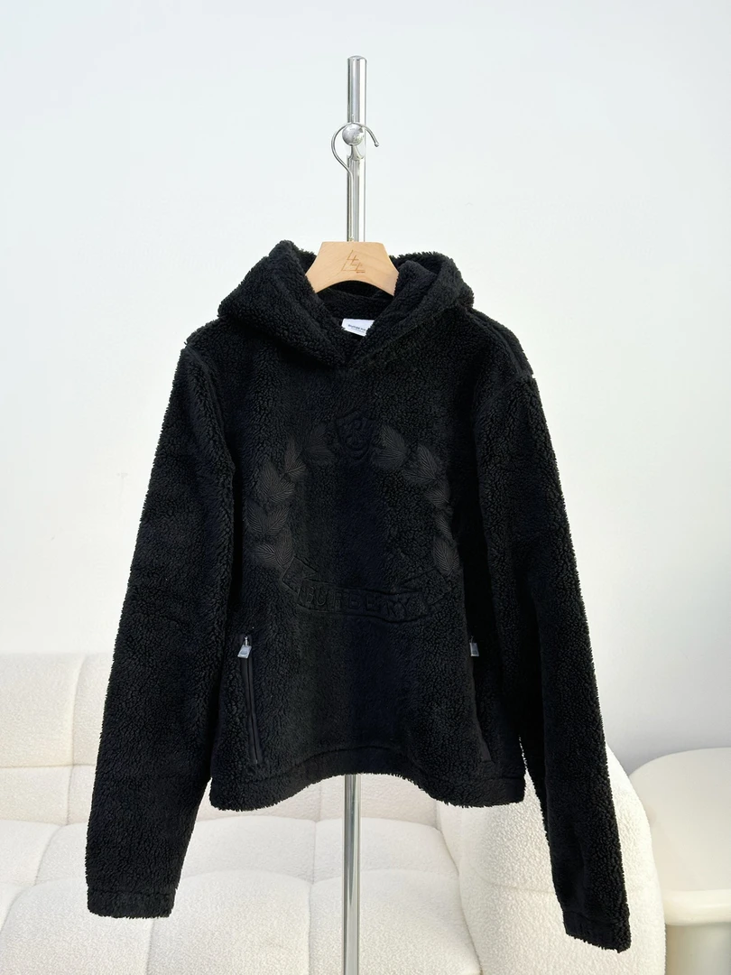 未使用 BURBERRY/博柏利 博柏利 男女黑色泰迪宽松套头卫衣