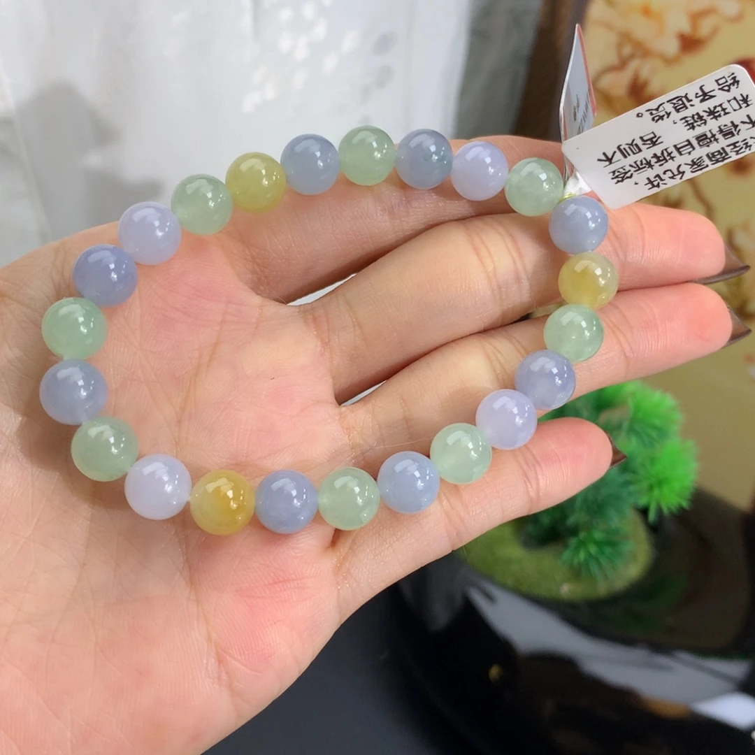 未镶嵌手串翡翠卡8冰胶多宝手串