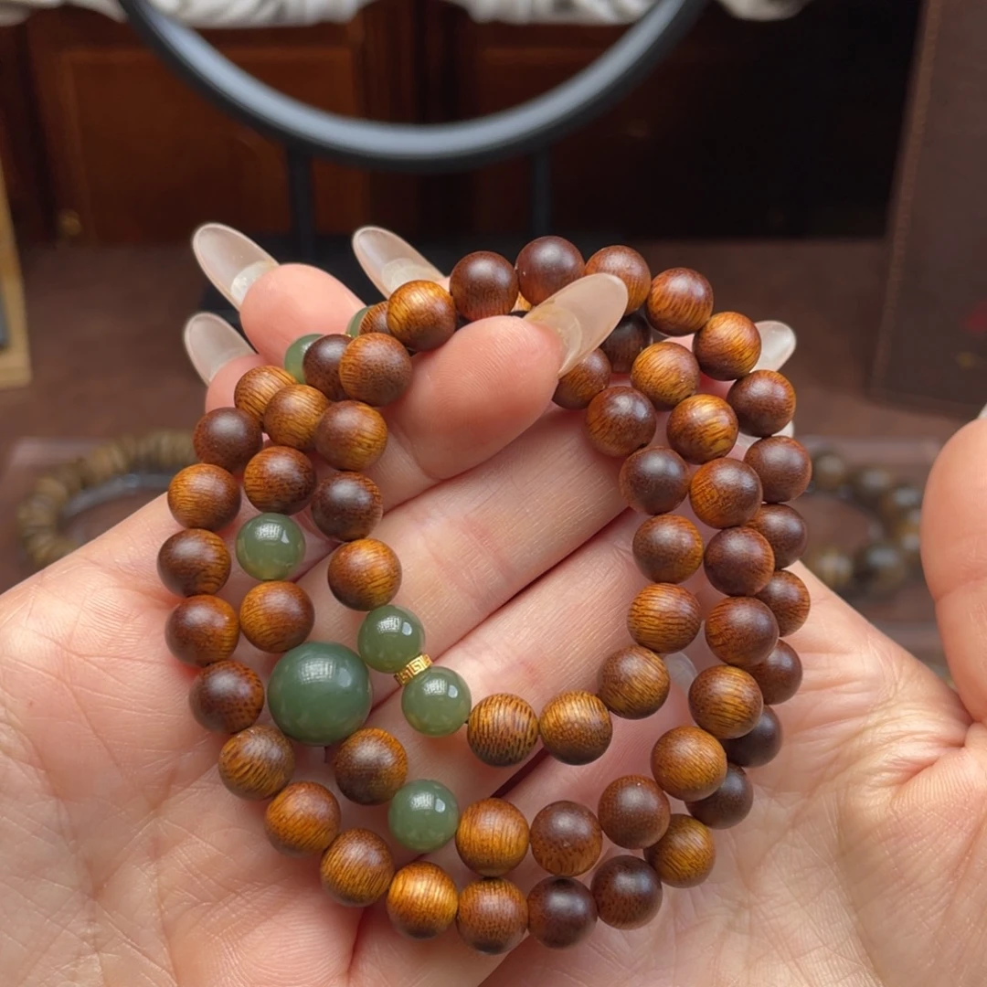 沉香手串富森红土土埋沉香0.8三圈