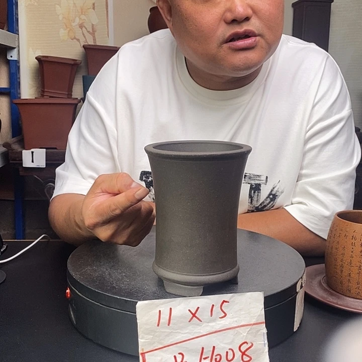 紫砂花盆货号一只H008