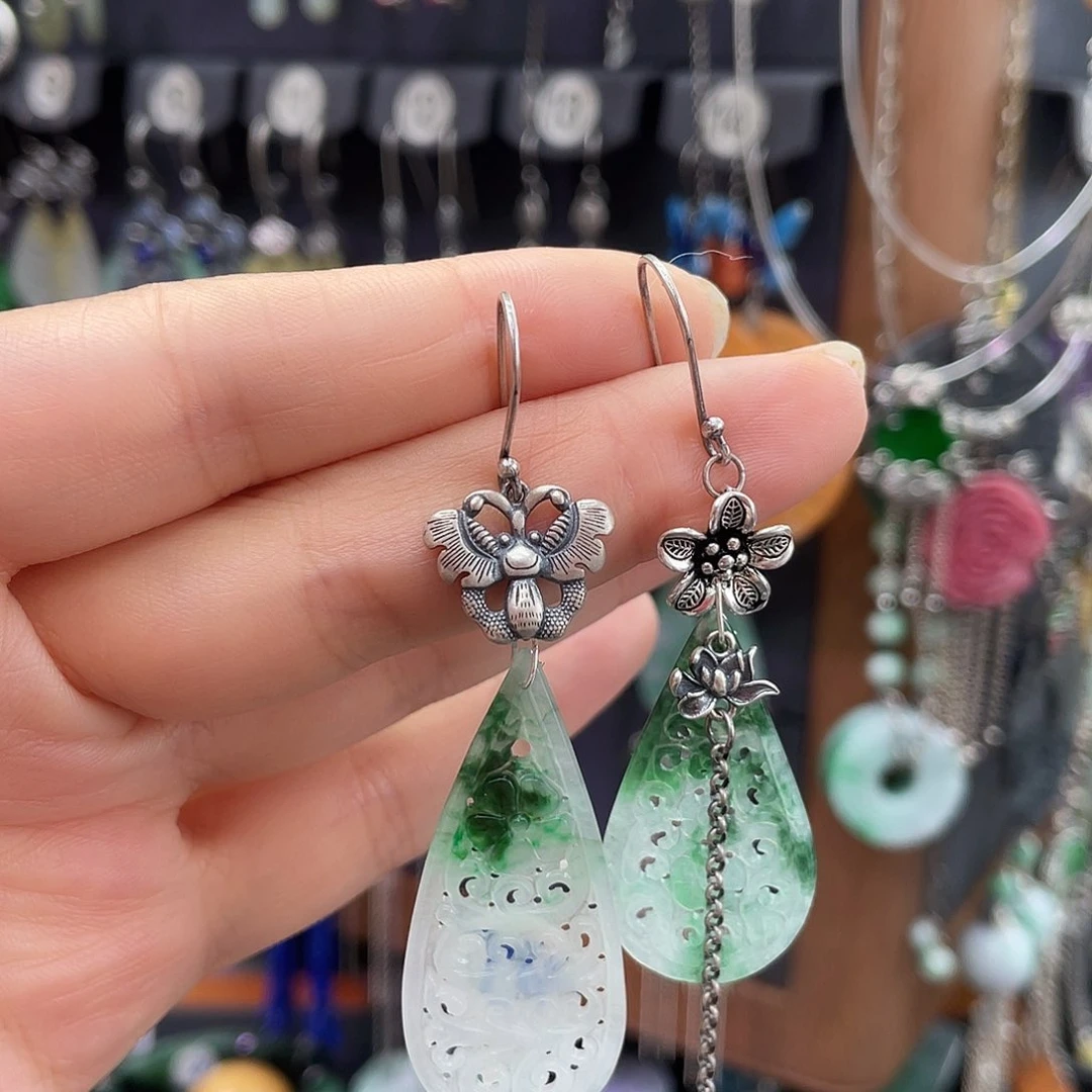 翡翠银S925镶嵌耳饰顶****主886ghhgg