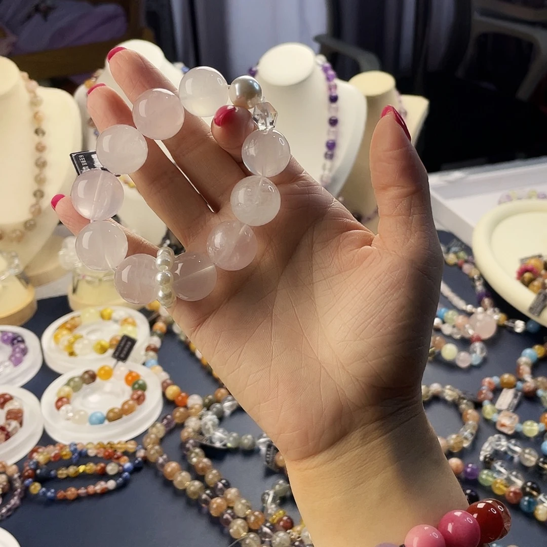 银S925镶嵌手链烟晶