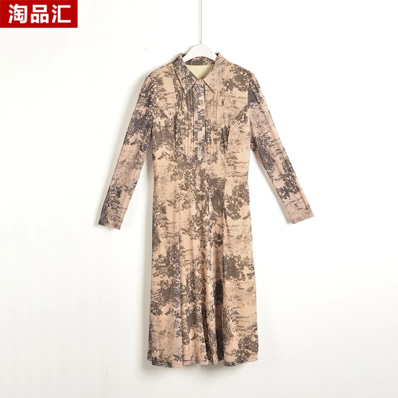 GPE4【专柜捡漏】中高端时尚女装DQB-连衣裙9129-复古卡其