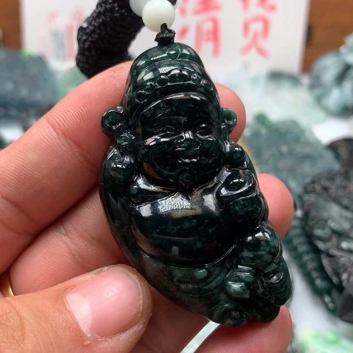 翡翠颈饰未镶嵌保真天然A货翡翠