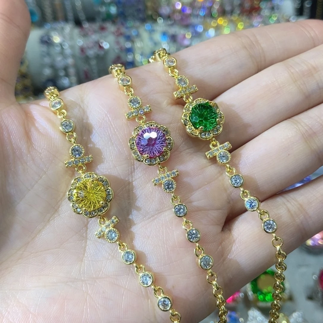 6锆石（处理）缺蓝色烟花切手链