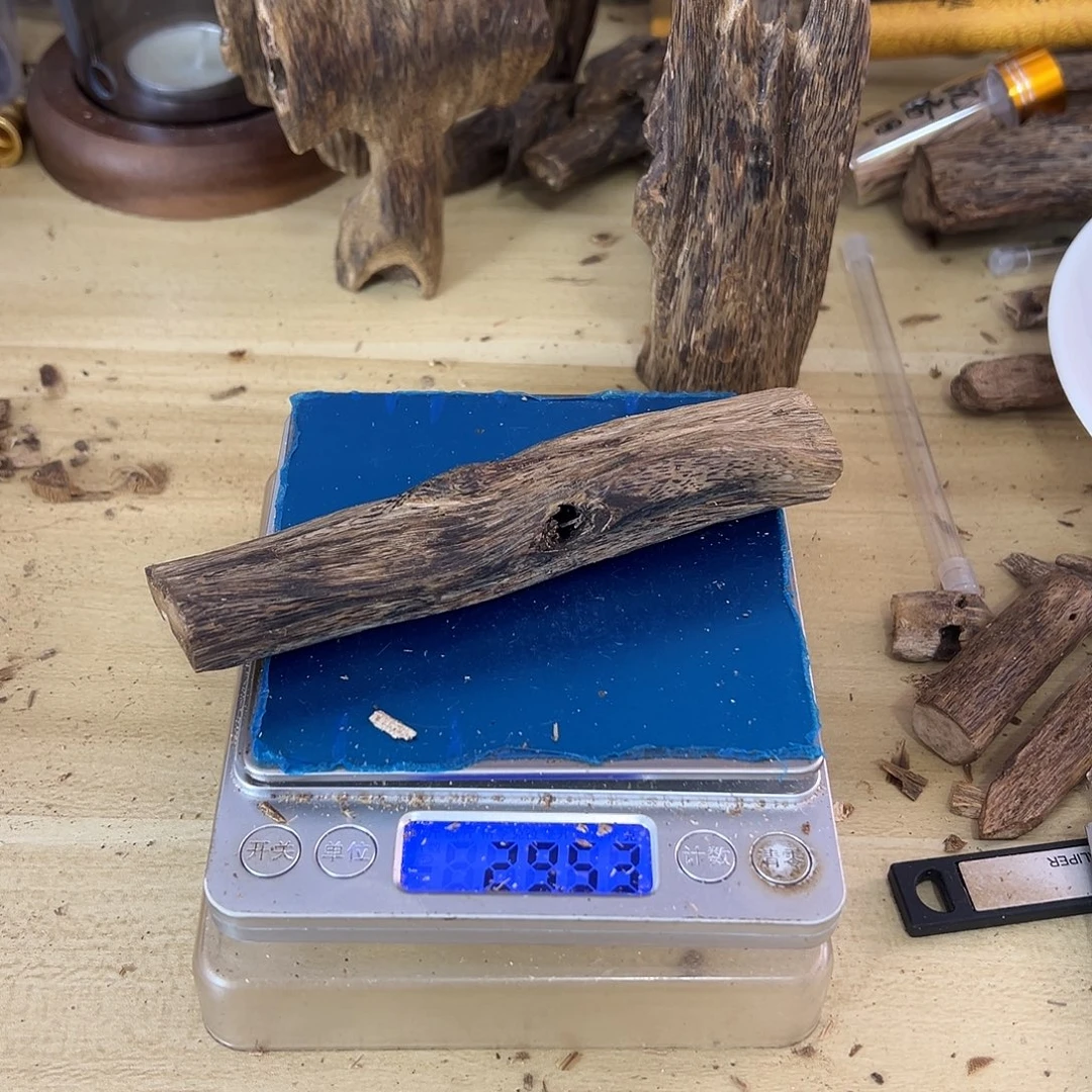 香料绿棋楠虫漏29克红骨凹身