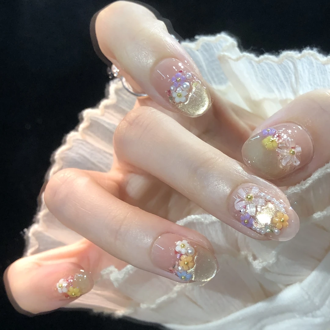 喵公子【夏日奇遇】纯手工穿戴甲可拆卸美甲光疗甲