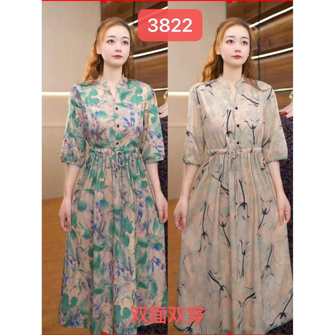 3822-25新款舒适时尚双面穿连衣裙