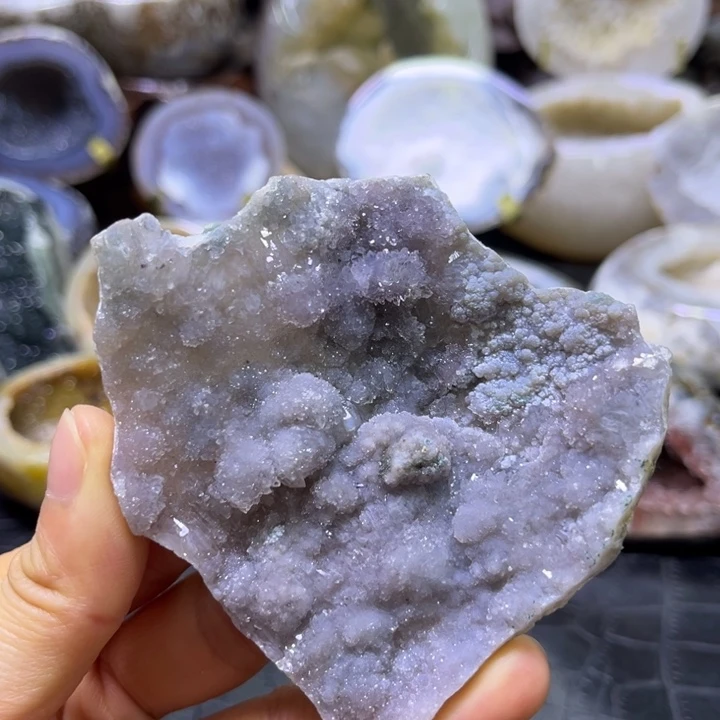未镶嵌珠宝半成品水晶紫软矿标