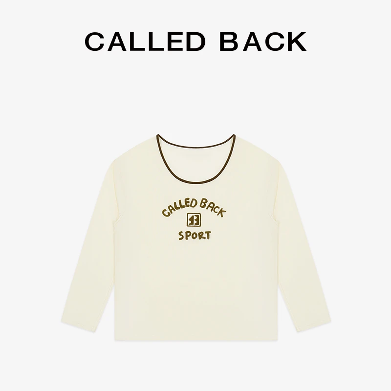 CALLED BACK【鞠婧祎同款】浅黄色卫衣女秋季新款时尚休闲长袖上衣