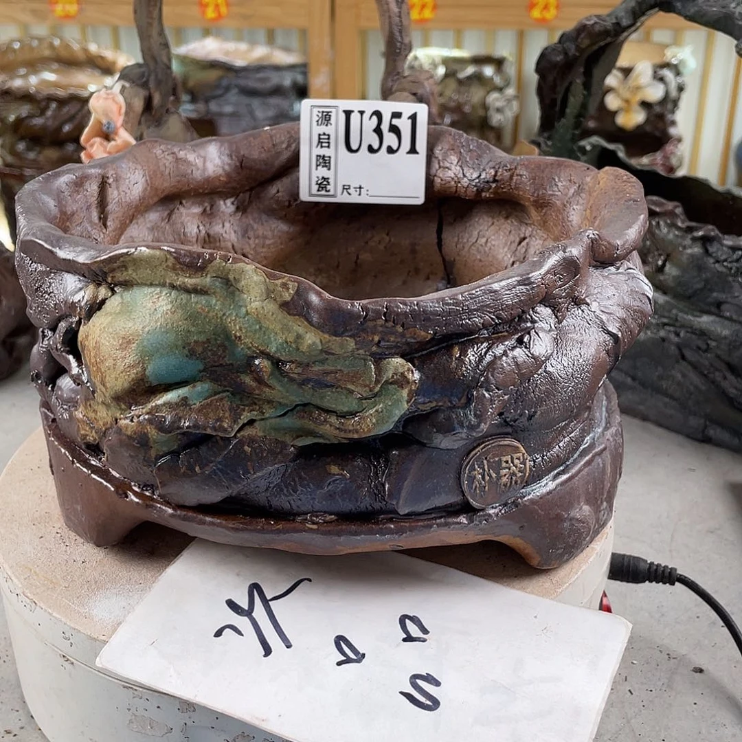 紫砂花盆景德镇陶瓷花盆351