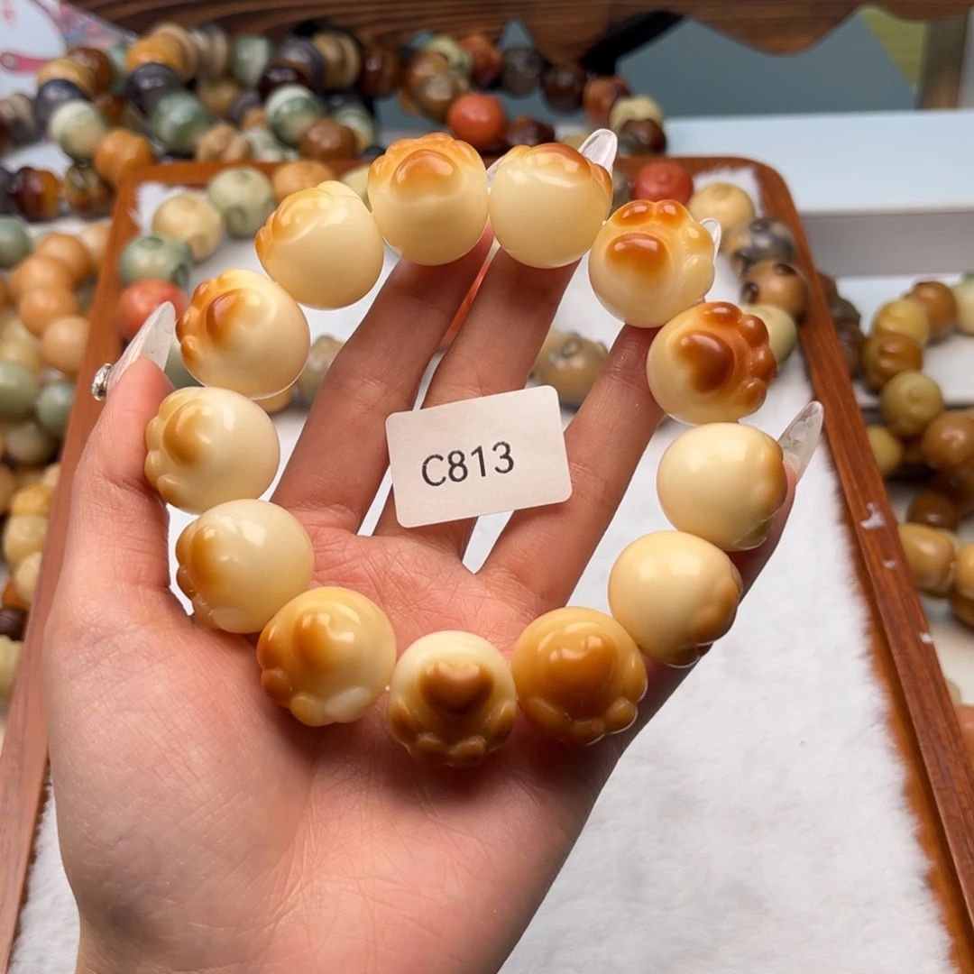 菩提根/象牙果手串小**心20mm通货猫爪一串c813