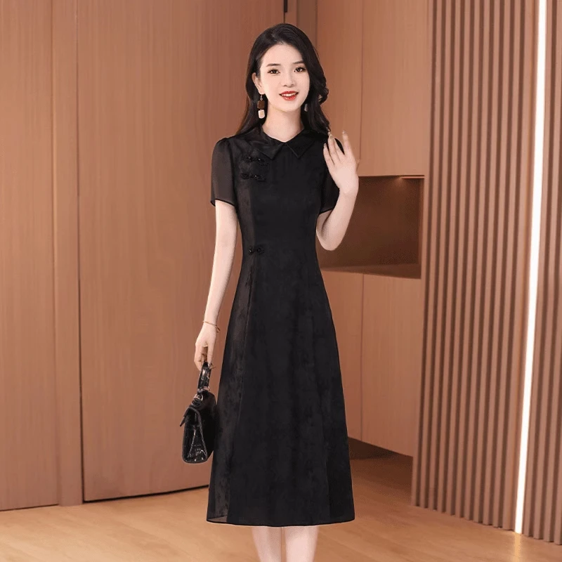 【连衣裙】20778梦晚夏季气质时尚优雅大气修身休闲显瘦连衣裙-JHY