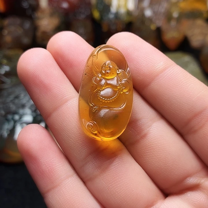 琥珀未镶嵌裸石逍遥佛62