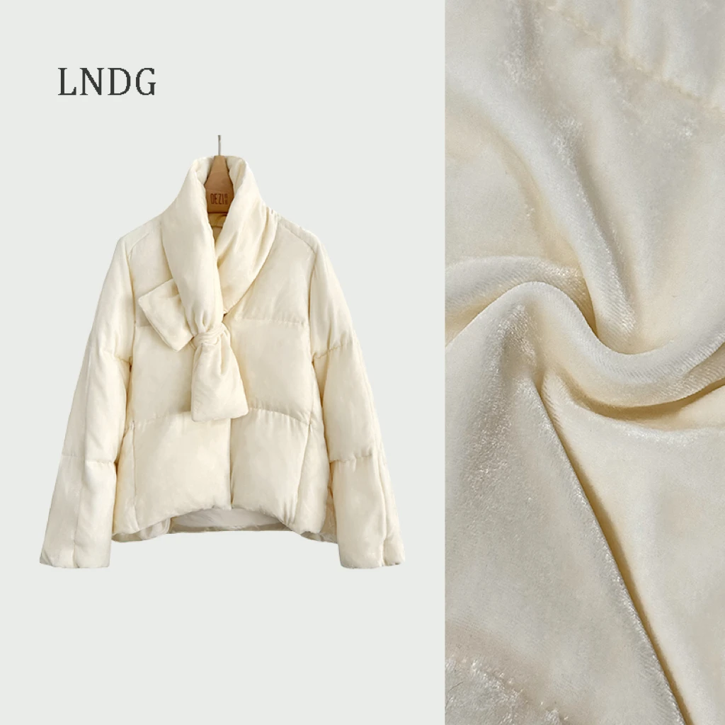 LNDG高端定制秋冬新款欧货围脖款真丝95白鹅绒羽绒服LNDG3145066