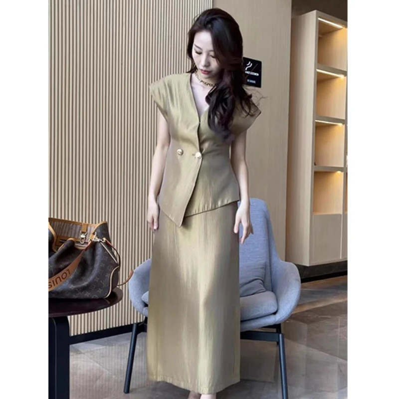 【两件套】【有里布】2025夏季赫本风套装裙夏季两件套D1594