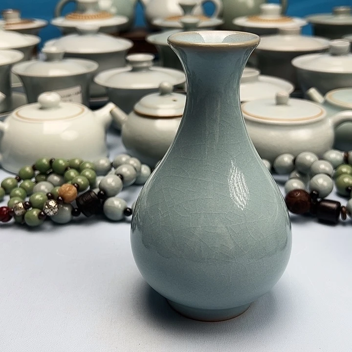 杯天青釉玉壶春瓶原矿原釉原产地