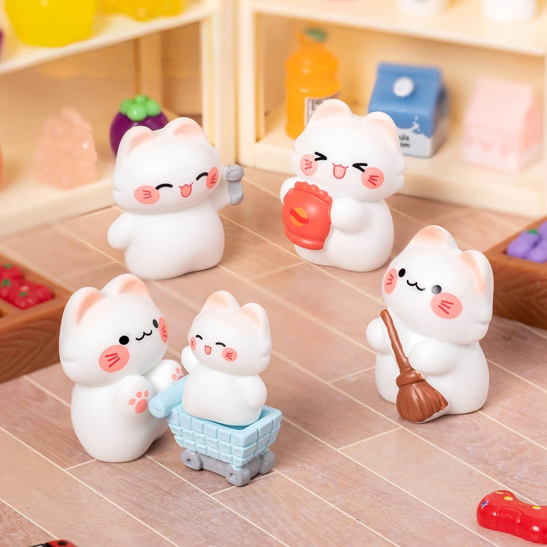 【许愿+交换】树脂可爱立体云朵小猫diy饰品摆件