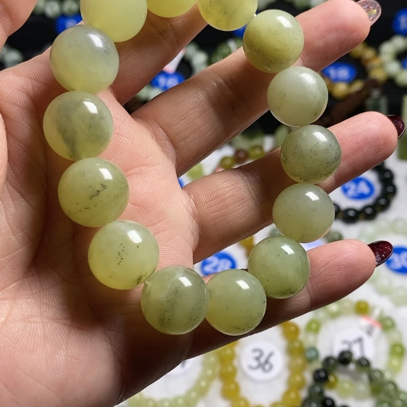 【闪购商品】蛇纹石玉手链未镶嵌朱****Y