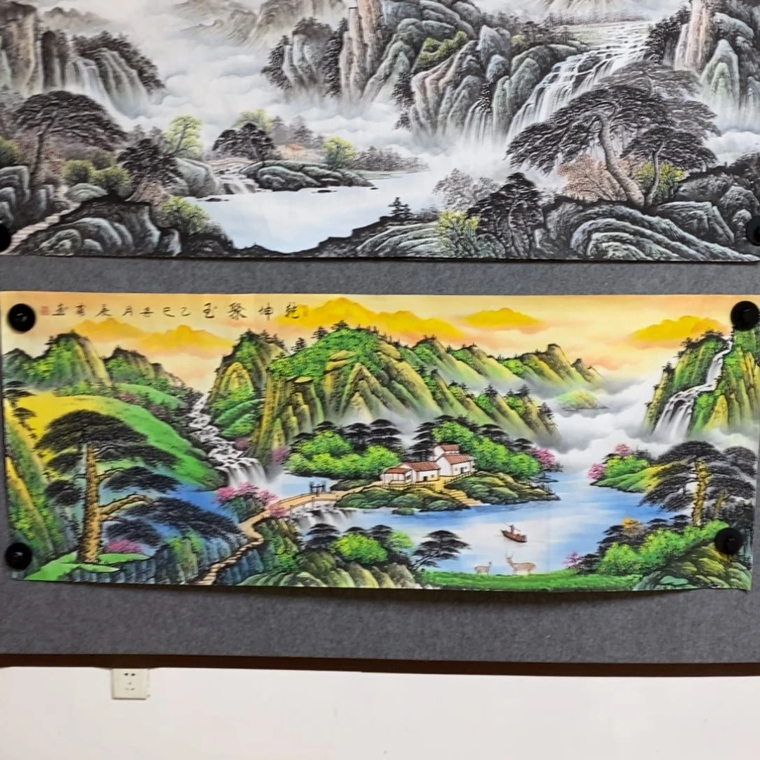 我***发国画1.8米长的乾坤聚玉