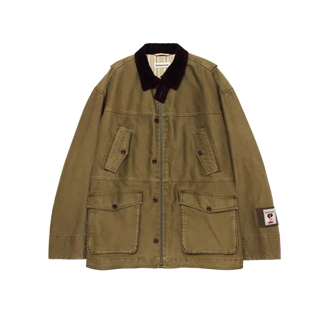 fafamoon25秋冬新款成衣染色鼹鼠皮谷仓夹克外套