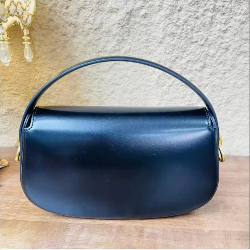 工匠打造真皮女包阳 亮面菱格链条 噶 黑色