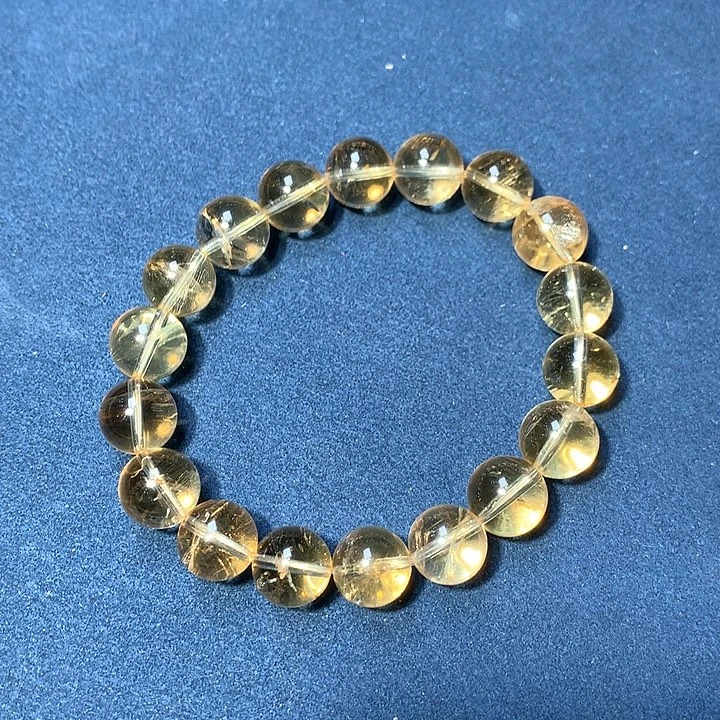 水晶手串未镶嵌11.5+巴西黄水晶手串