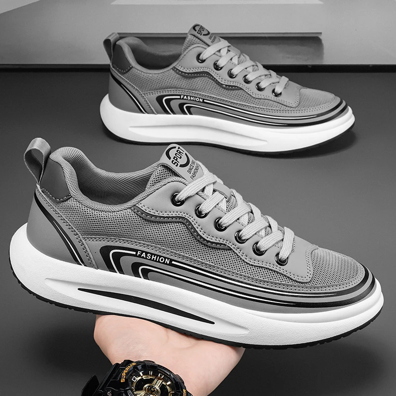 2025新款男士新款网面运动休闲鞋透气轻便网布板鞋一脚蹬懒人布鞋