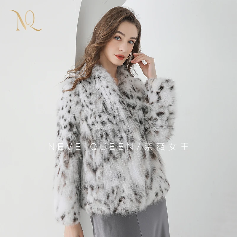 奈薇女王女装 天花板！天然纹理纯白V领短外套