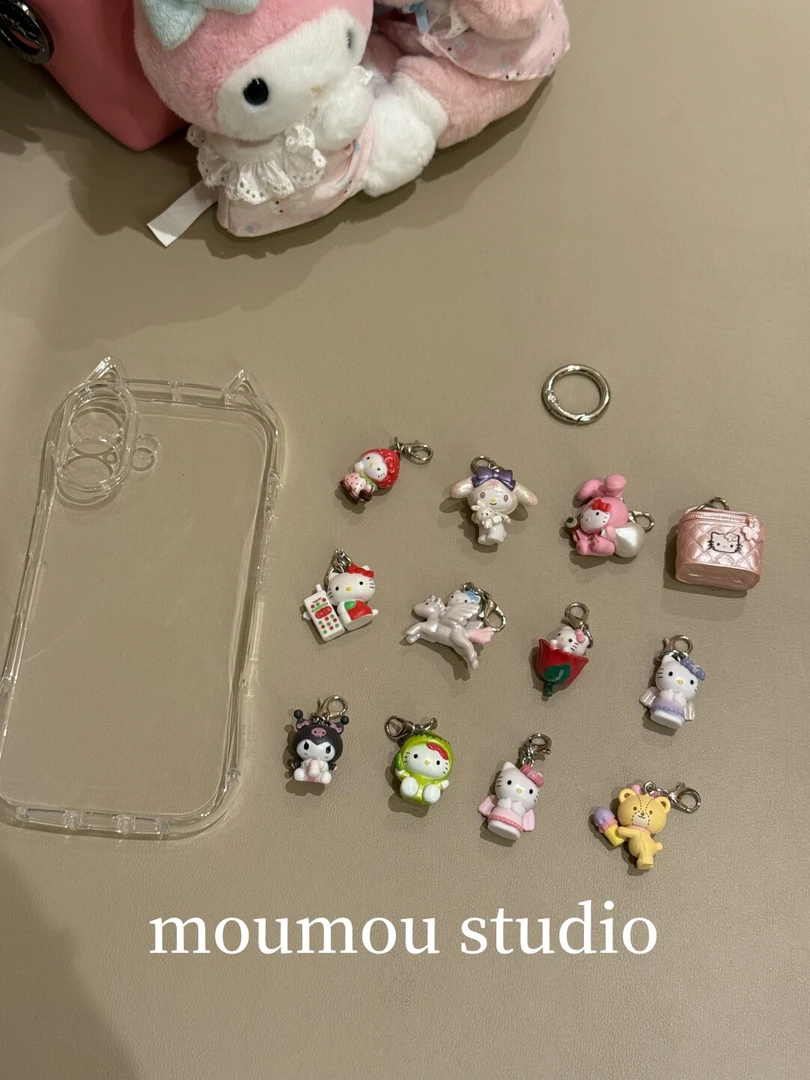 猫耳朵日韩卡通挂件适用iphone16手机壳xs苹果15plus女1413promax