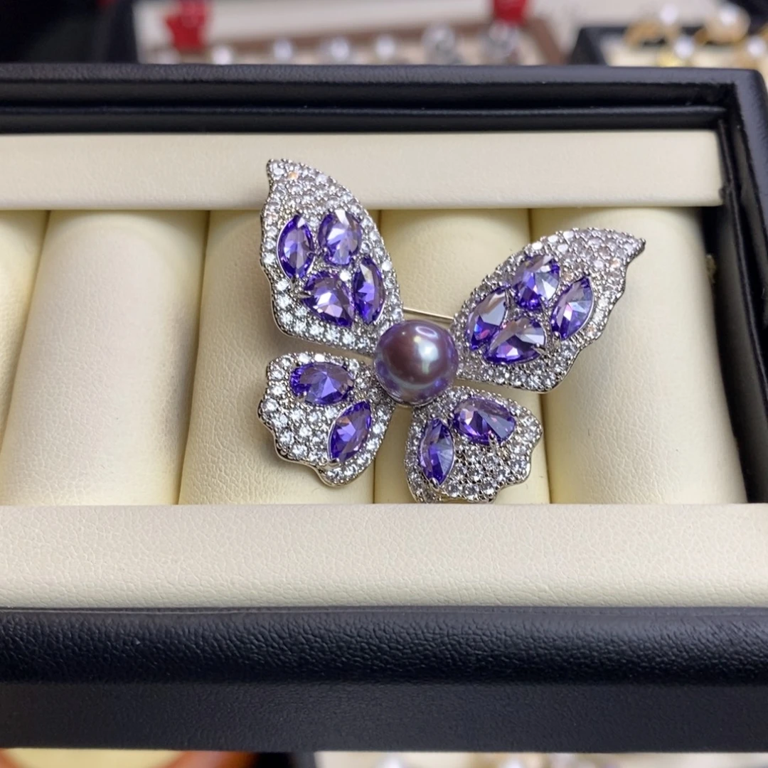 淡水珍珠合金戒指胸针特价