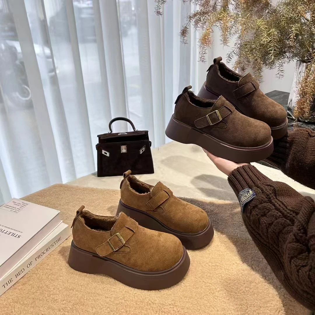 新款厚底勃肯鞋女加绒秀气百搭休闲鞋T922-10