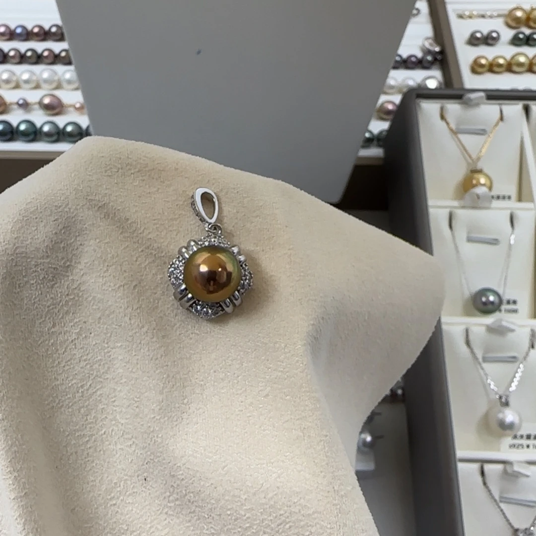 吊坠(不含链)淡水珍珠银S925镶嵌