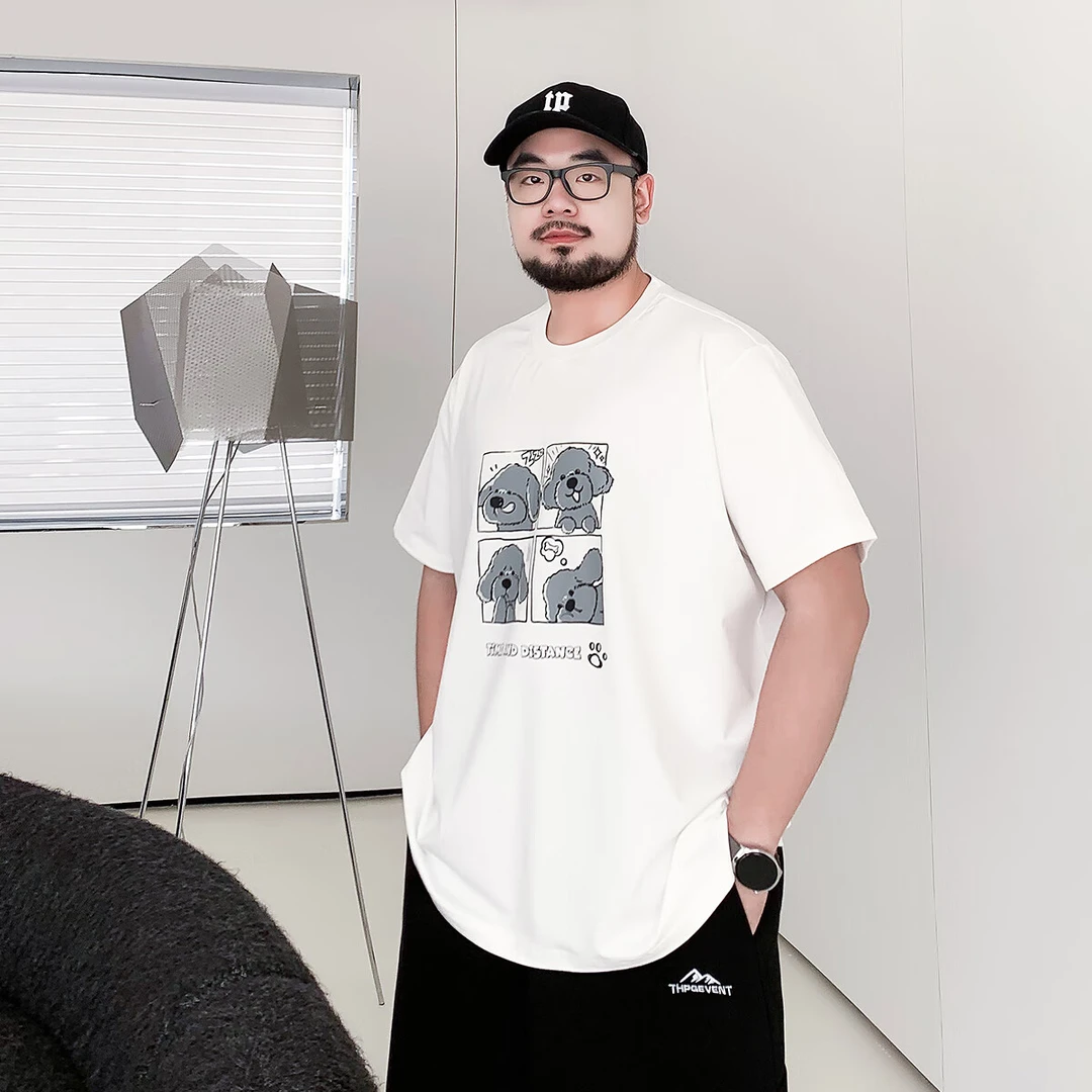 VTOS维特沃森大码男装卡通印花短袖t恤男大码宽松胖子夏装半袖