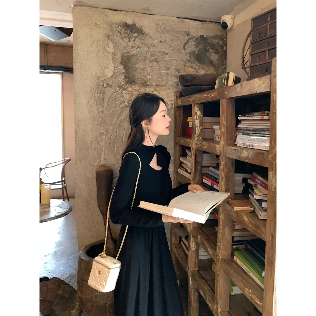 【现货】【赴宴千金】小个子女秋新款气质洋气设计感显瘦针织连衣裙