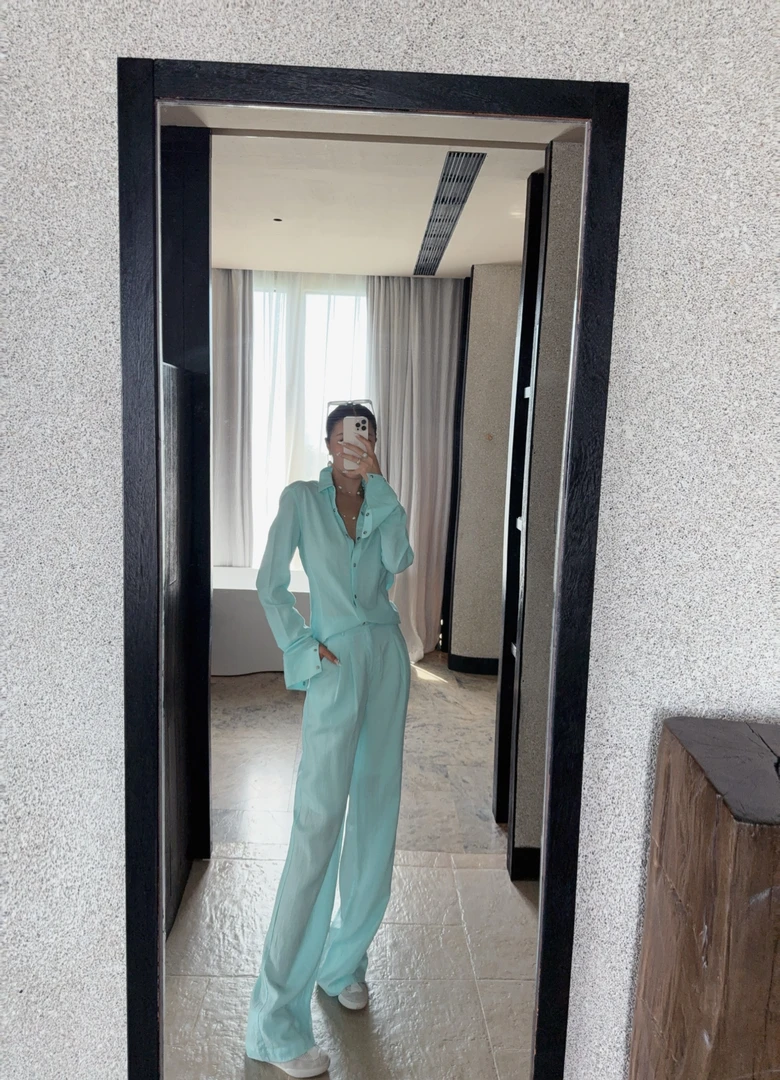 DUOMI【糖果女神裤】白粉蓝黄四色净版长裤