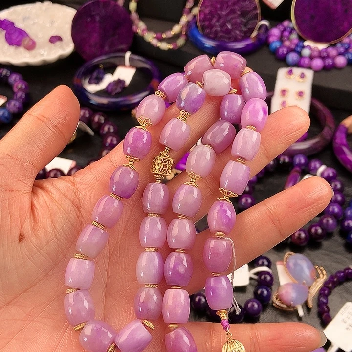 苏纪石（舒俱来）未镶嵌冰桃红吊坠项链