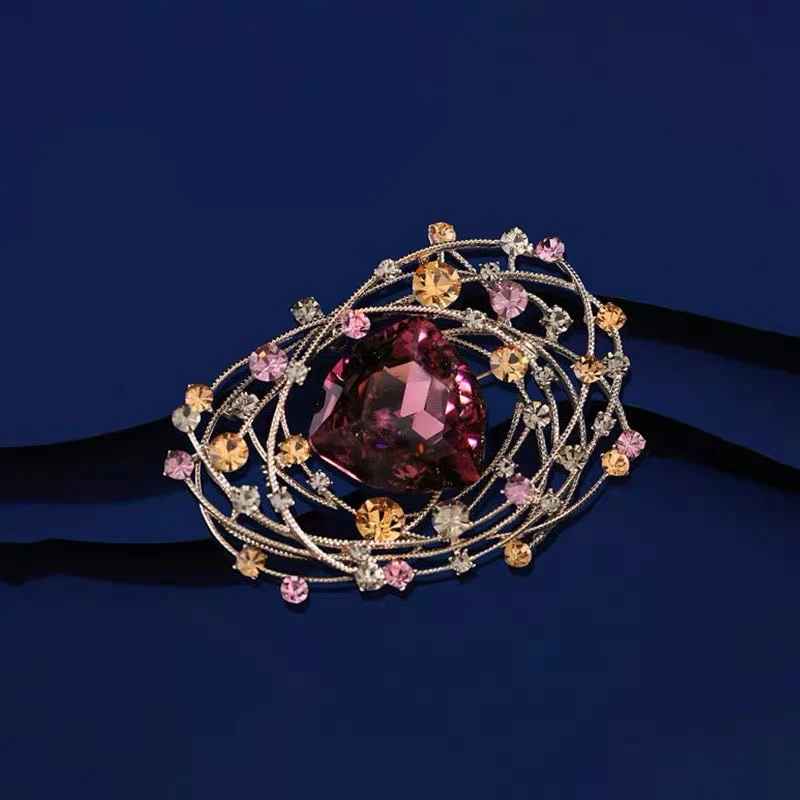 【kk凯凯】设计感奢华鸟巢个性气质胸针3107