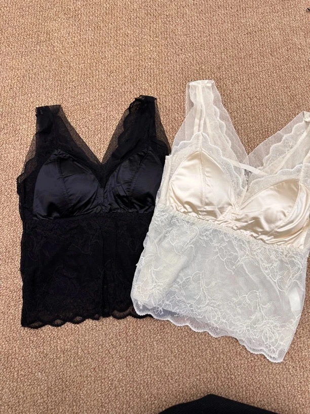 林杠杠春季新品/宽边蕾丝边美背打底