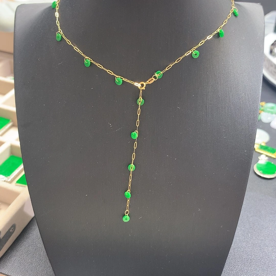 套链18K金镶嵌翡翠套链