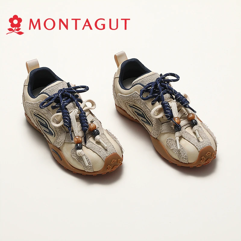 Montagut/梦特娇美拉德流苏阿甘鞋复古德训鞋女运动休闲板鞋