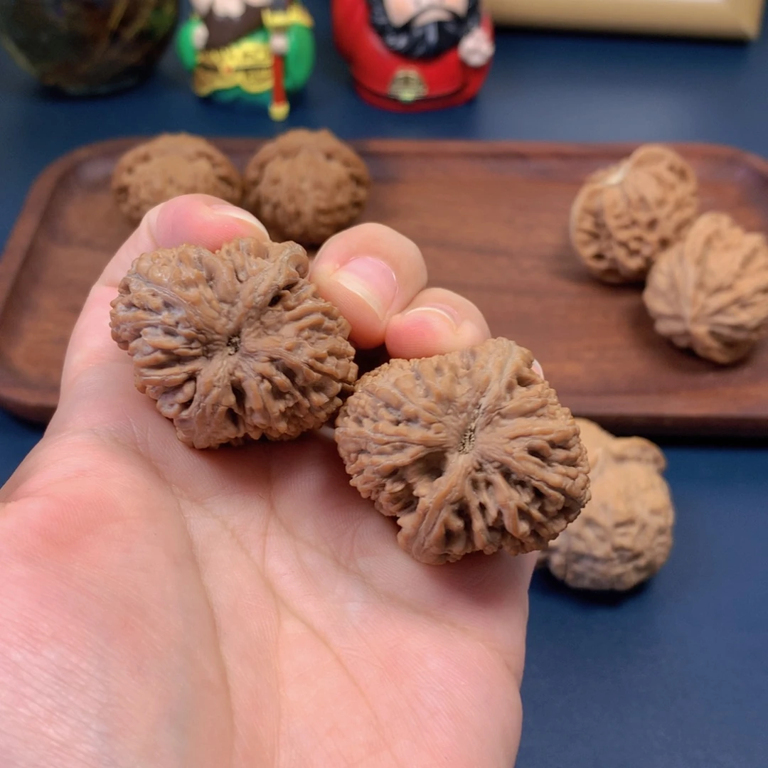 按***~把件文玩核桃大蒜头34尺