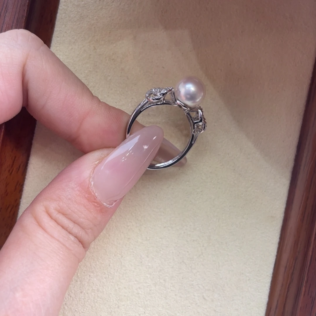 海水珍珠戒指银S925镶嵌