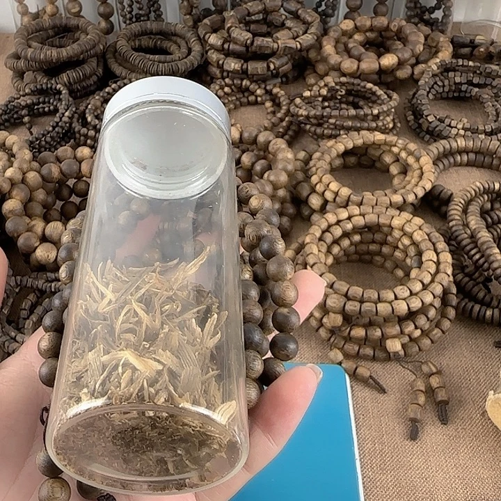 沉香碎屑沉香奇楠沉香沉浮白琪08圆珠32.9g多圈多样性发一