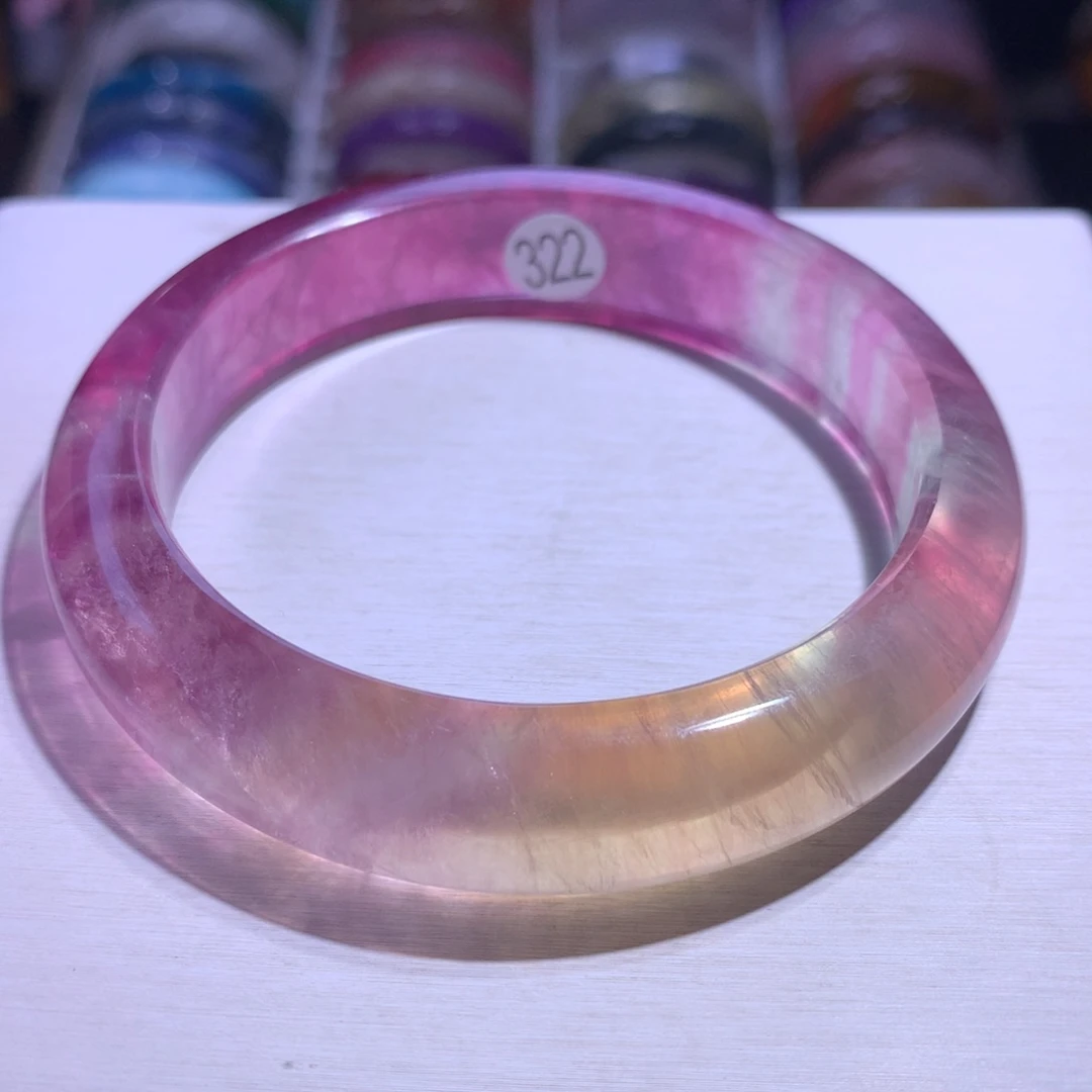 银S925镶嵌手镯水晶萤石62.3圈322