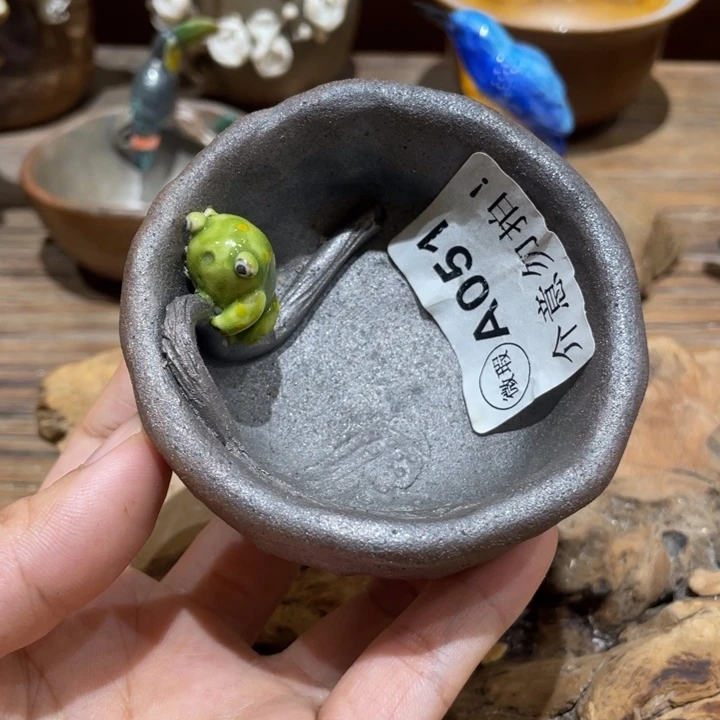 手工制作陶瓷茶具茶杯青蛙